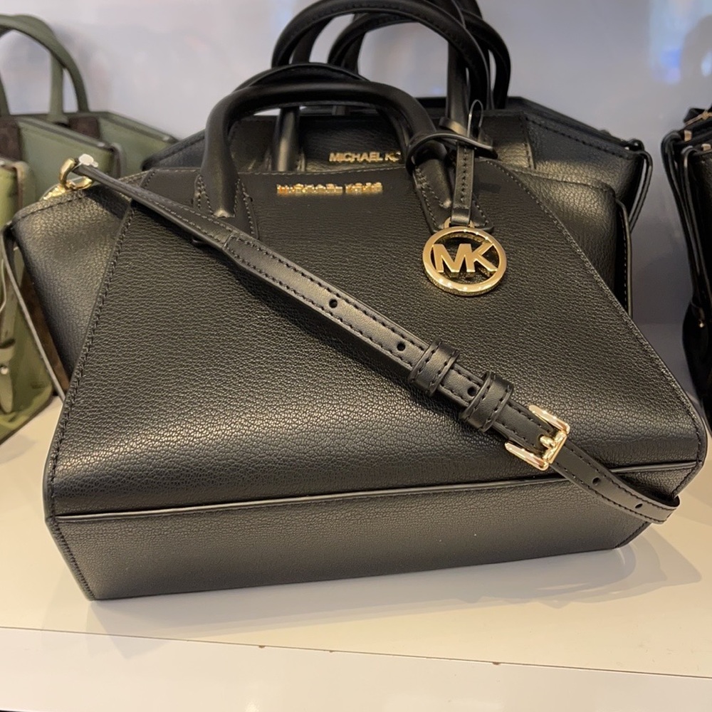 Michael Kors Avril Small Satchel Crossbody Black - Picture 2 of 16